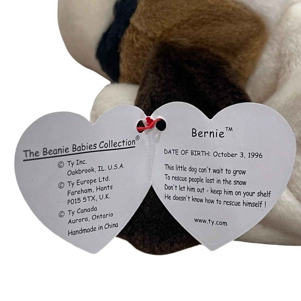 Ty Beanie Baby Bernie The Dog Style 4109-DOB 10-3-1996